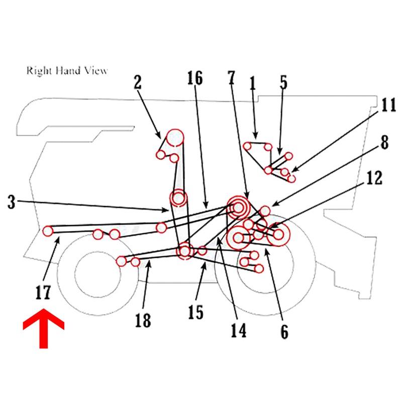 H79789 Rear Straw Chopper V-Belt Fits John Deere Combine 6600 7700
