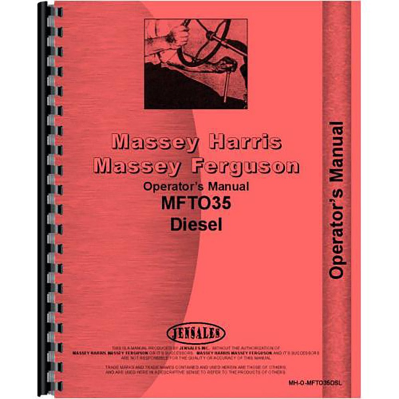 Operators Manual Fits Massey Ferguson TO35 Tractor