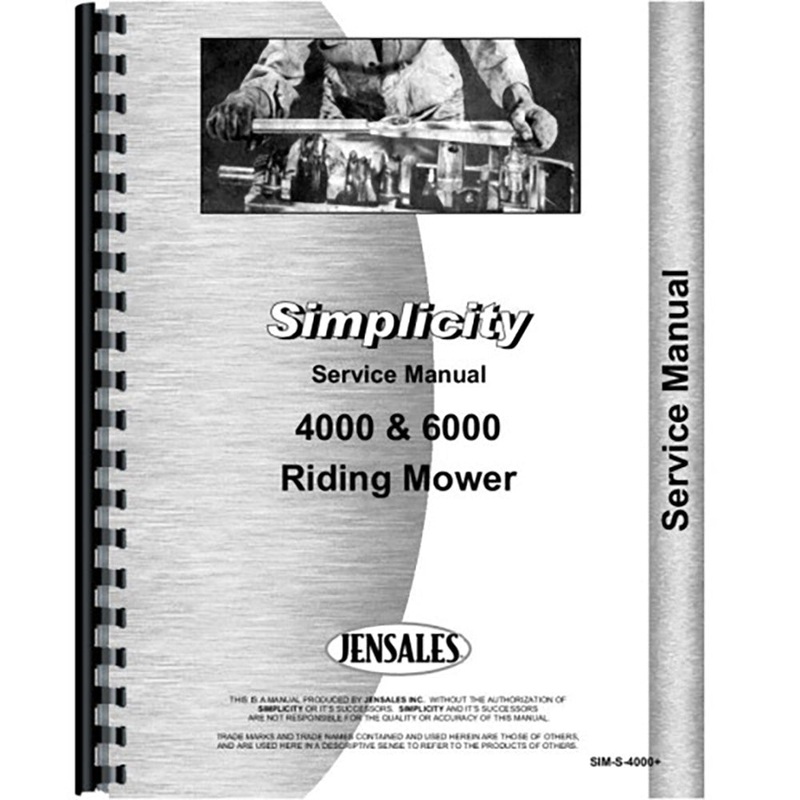 Simplicity 6000 Lawn & Garden Tractor Service Manual