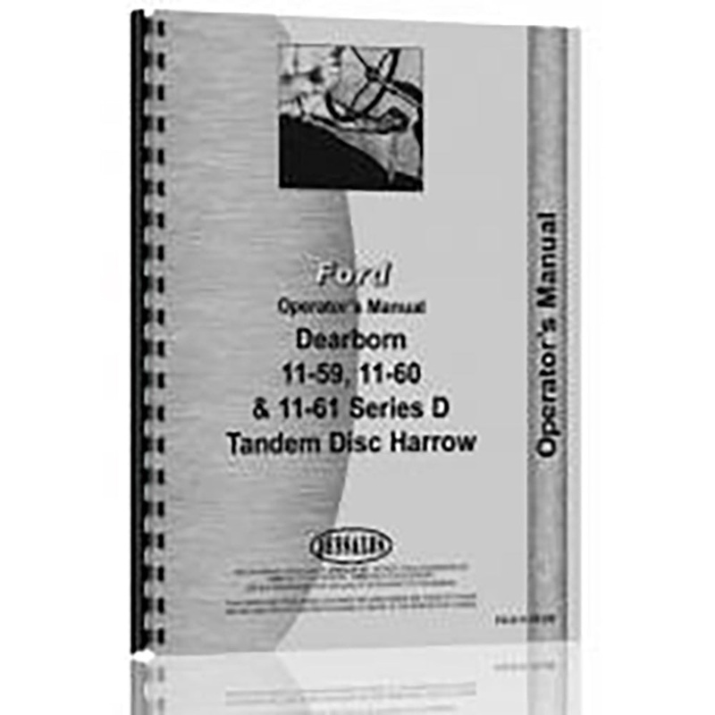Dearborn Tandem Disc Harrow Tractor Operator Manual (FO-O-11-59 DB)