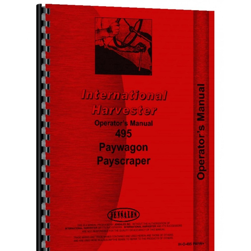 Operator Manual Fits International Harvester 495 Tractor (Paywagon / Payscraper)