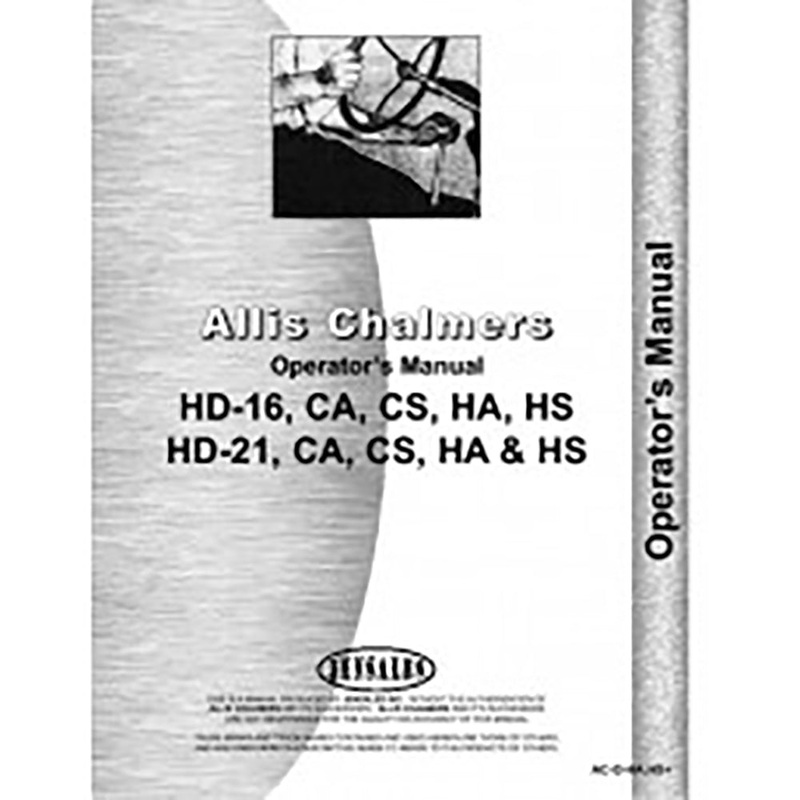 Operators Manual Fits Allis Chalmers AC Crawler Models HD16 F100