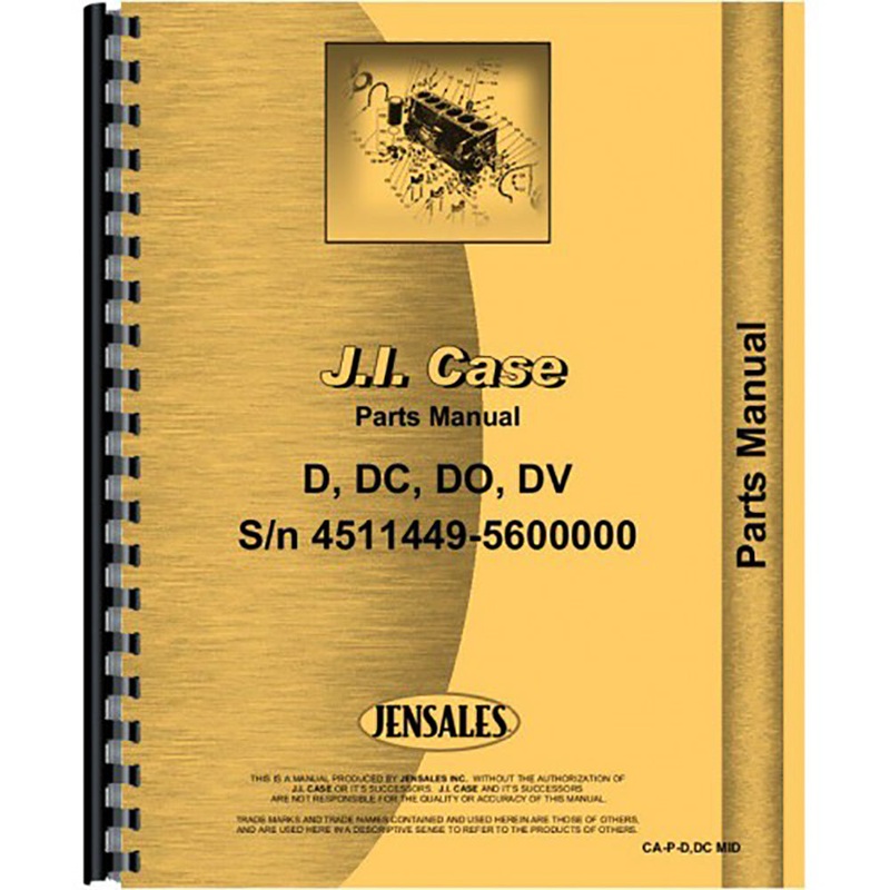 Parts Manual Fits Case DC Tractor (SN# 4511449-5600000)