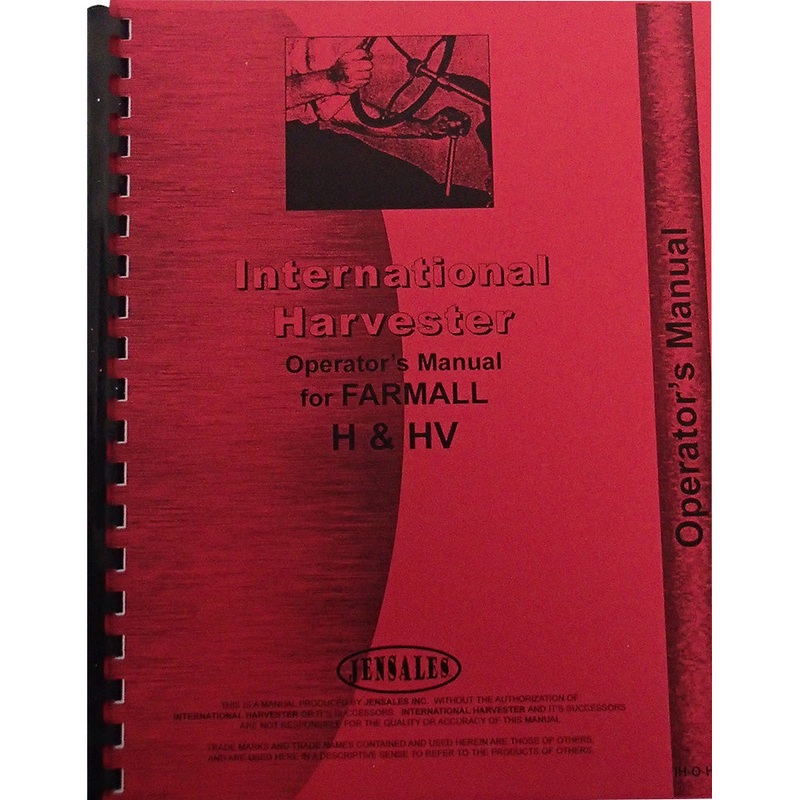 Reproduction Fits International Harvester HV Tractor (1949) Operator's Manual