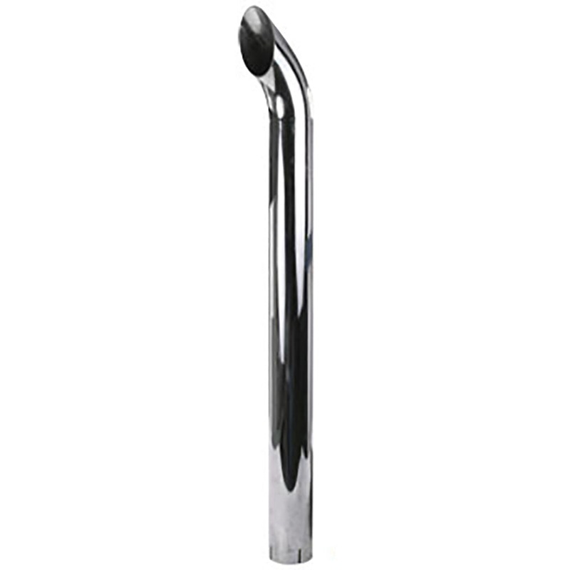 48" Curved Chrome Exhaust Pipe Stack Slotted 3-3/4" ID Fits John Deere ZNL89375C
