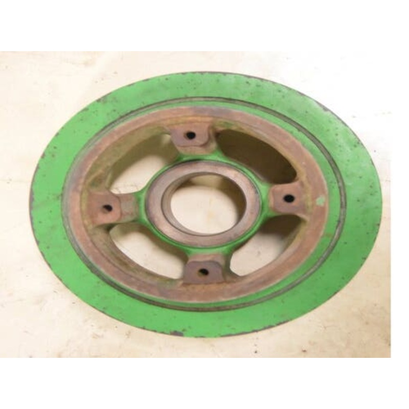 Used Crankshaft Pulley With Dampener fits John Deere 6650 6750 6850 7200 7300 7400 7500 9100 9120 9200 9220 9300 9320 9400 9420 9520 9620 RE505520
