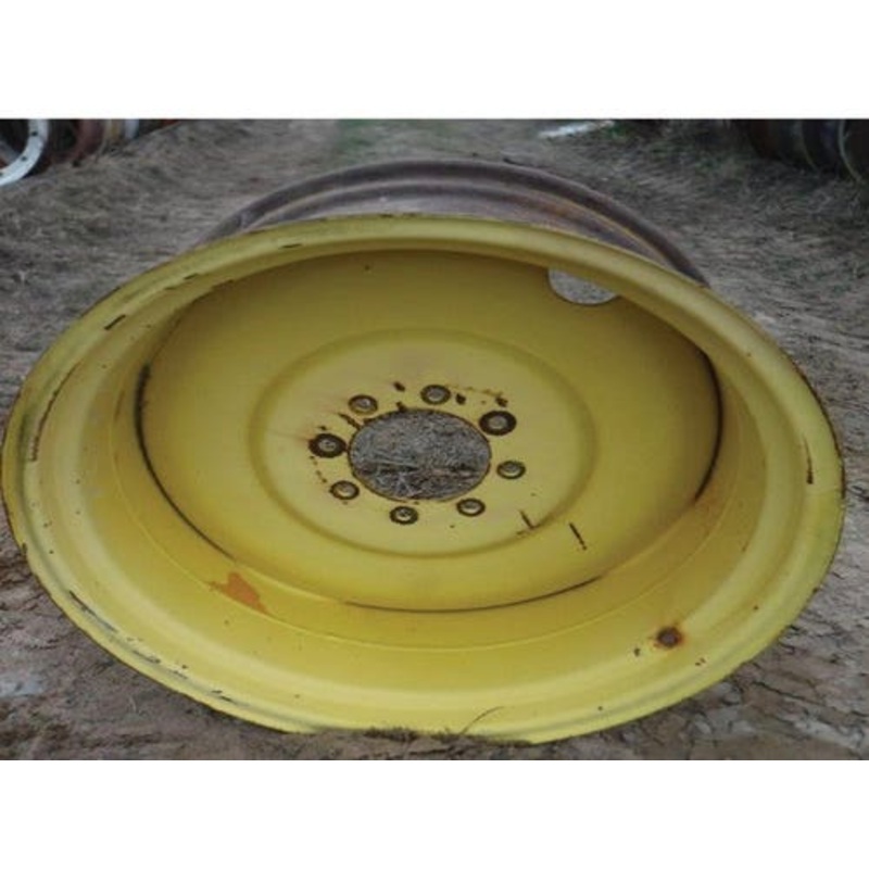 Used 16"x 28" 8 Bolt 7 3/4" & 8 3/4" Offsets Pressed Steel Rear Rim fits John Deere 2350 2355 2550 2555 2750 2755 2855N AL55751 AL82547