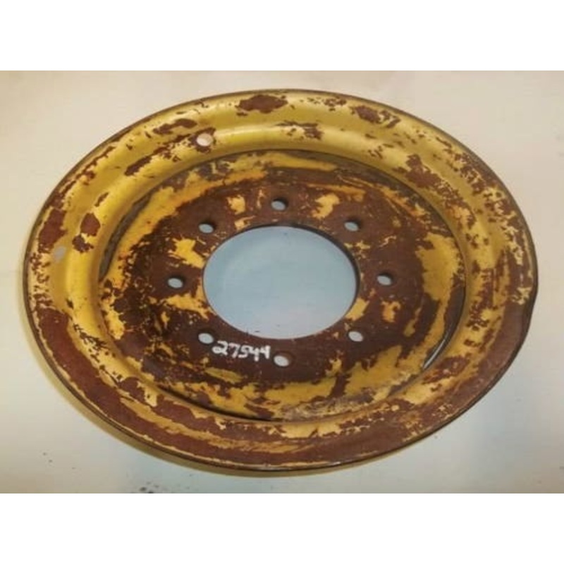 Used 8.25" x 16.5" 3.25" & 6" Offset 8 Bolt Rim fits John Deere 6675 7775 MG86509619