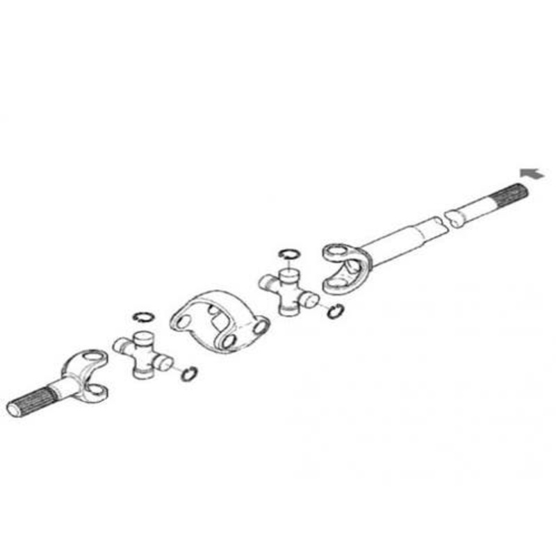 Front Axle Shaft Assembly - Carraro fits John Deere 5105 5205 RE73077 fits Carraro 130463