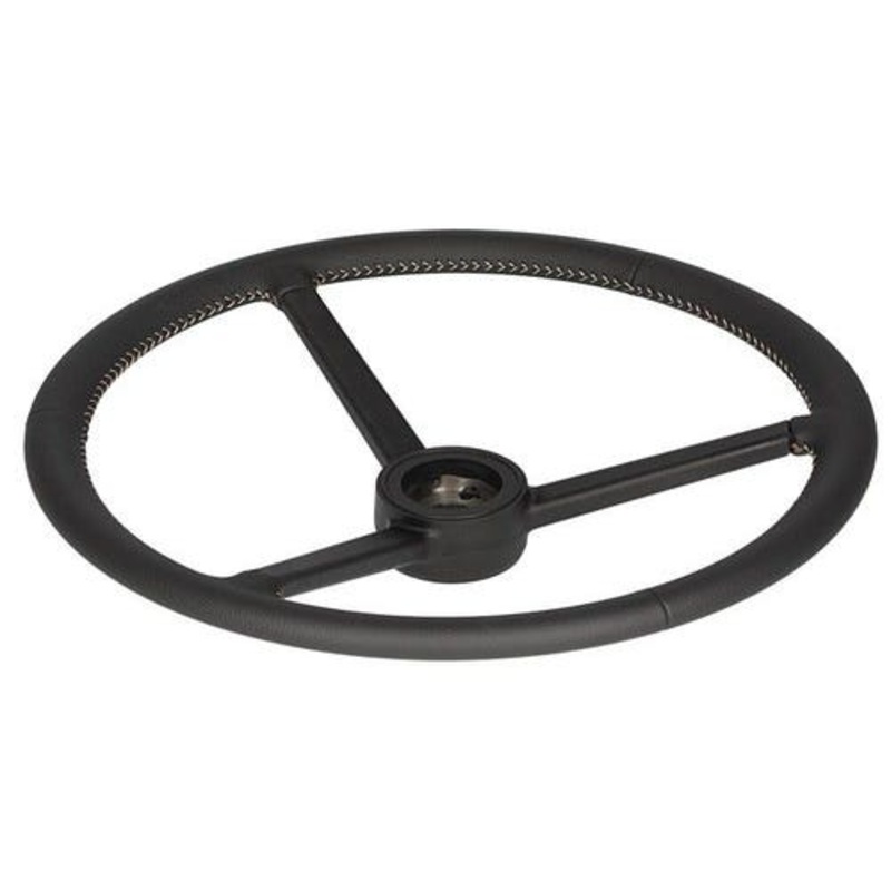 Steering Wheel - Leather Wrapped - Black fits John Deere 6110 6120 6210 6220 6300 6310 6320 6400 6410 6420 8245R 8270R 8295R 8320R 8345R AL173828