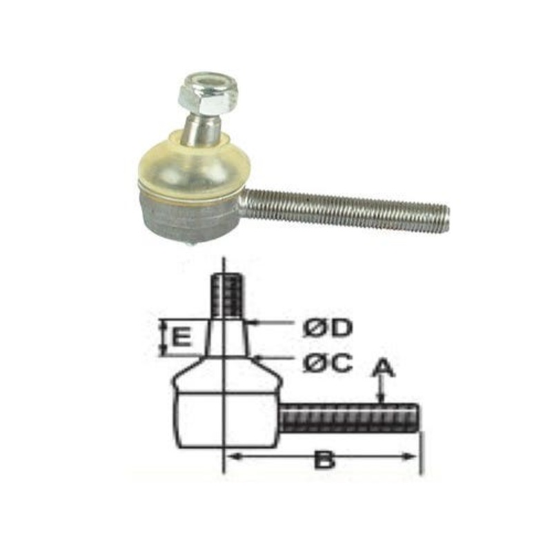 Tie Rod End - Right Hand or Left Hand fits Kubota L185 L185 L225 L1501 L1801 L210 L2600 L2601 L3001 L245 L260 L2002 L2202 L2402 38440-44780