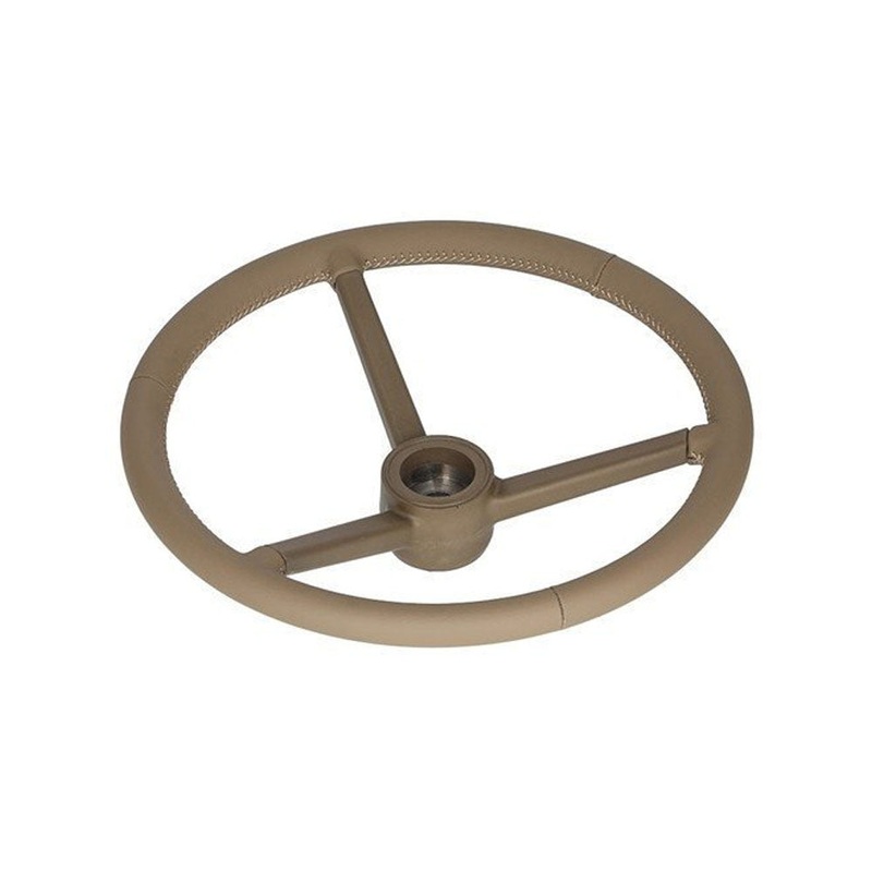 Steering Wheel - Leather Wrapped - Brown Fits John Deere Replaces AL173828-BR
